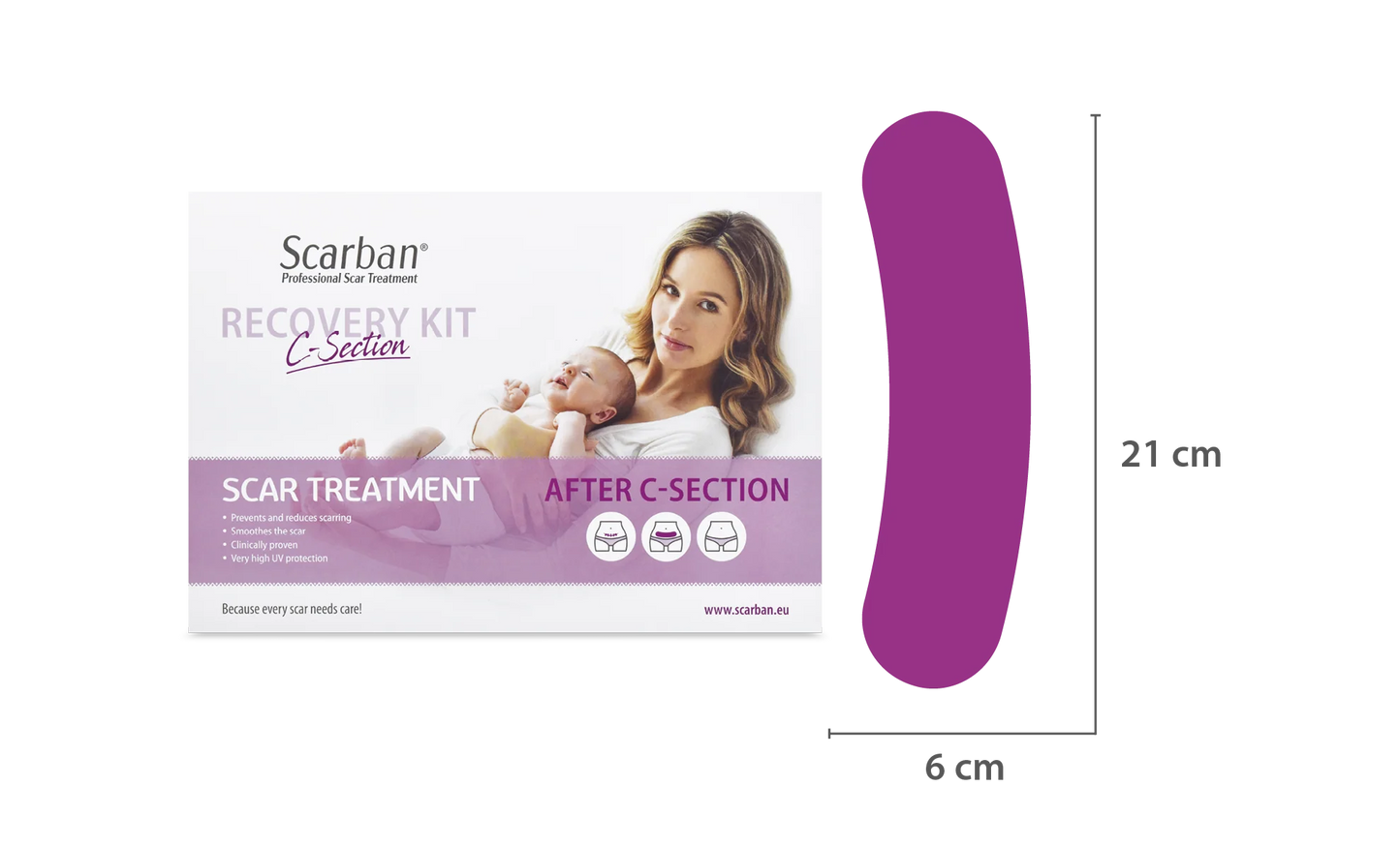 Siliconepleister voor littekenverzorging na keizersnede